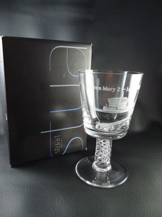 Queen Mary 2 January 2004 Commemorative Stuart Airtwist Crystal Glass Qm2 Cunard