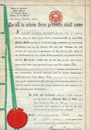 Nsw 1924 Notary Public Revenue Document