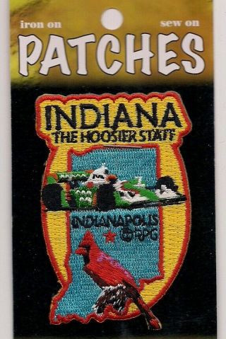 State Of Indiana Souvenir Patch The Hoosier State Indianapolis