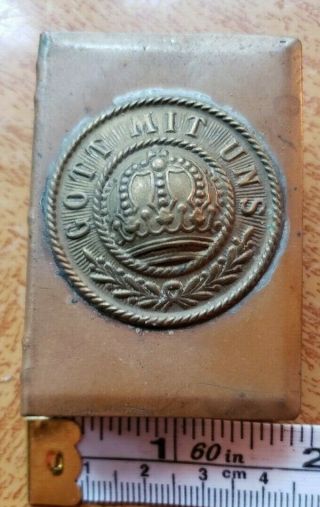 Vintage Match Box Holder Gott Mit Uns German For God With Us Prussian Army