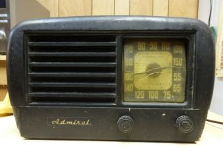 Vintage Admiral Aeroscope Tube Radio Model 69c19 Black Bakelite