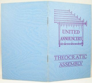 1944 United Announcers Convention Program Buffalo,  Ny Blue Watchtower Jehovah
