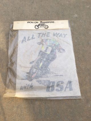 Vintage Bsa Motorcycle Iron - On Transfer