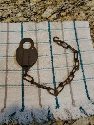 Vintage Cn Canadian National Rr Railroad Lock (only) 1965 Heart Shaped No Key