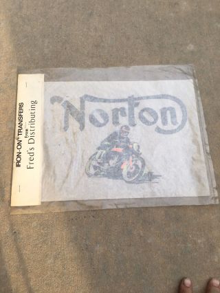 Vintage Norton Motorcycle Iron - On Transfer