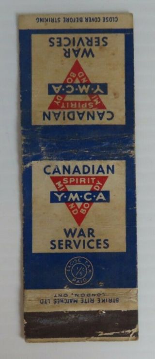 Vintage Canadian Ymca War Services Matchbook Cover (inv23804)