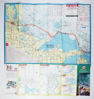 Imperial Esso Oil Manitoba Saskatchewan Western Ontario Canada VTG Road Map 1961 2