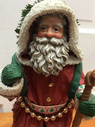 Christmas Santa By Clothtique Stands At 10.  25 Inches (peace On Earth) 15009