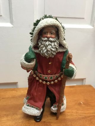 Christmas Santa By Clothtique Stands At 10.  25 inches (Peace on Earth) 15009 2