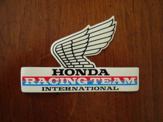 Old Vintage Honda Racing Team International Sticker Decal