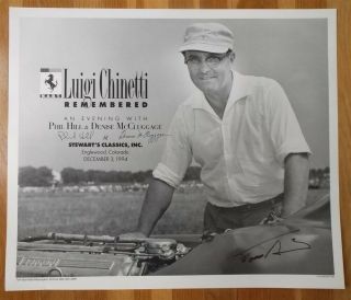 Ferrari Luigi Chinetti Poster Signed By Phil Hill Denise Mccluggage Tom Burnside