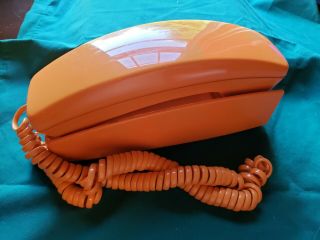 Vintage Gte Automatic Electric Telephone 1982 Orange Retro Wall Phone