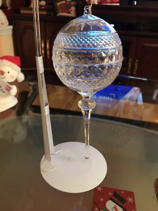 Vintage Clear Acrylic Globe Christmas Ornament 9”