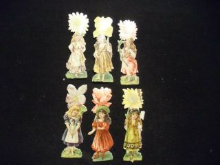 Victorian Scrap 0248 - Set Of 6 - Flower Girls - Small