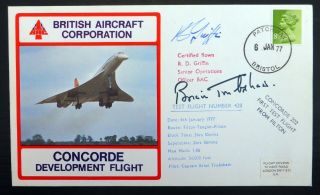 Gb 1977 Bac Concorde Development Flight Rare Signed By See Below Bm608