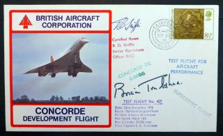 Gb 1974 Bac Concorde Development Flight Rare Signed By See Below Bm606