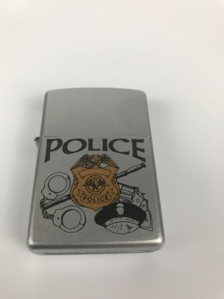 Vintage Zippo Lighter Police 2001 Policeman Badges