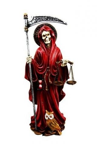 10.  5 " Tall Holy Death Santa Muerte With Scythe And Scales Day Of The Dead