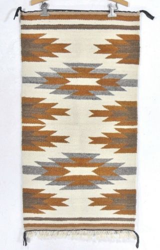 Vtg Navajo Chinle Hand Woven Wool Gallup Throw Wall Runner Rug Blanket 19 " X37 "