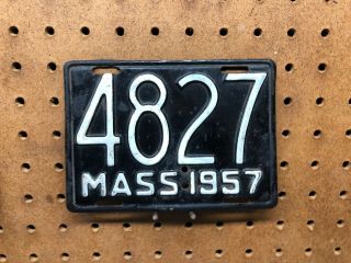 Ma Motorcycle Rare License Plate 1957 Massachusetts Small Rare 4 Digit Harley