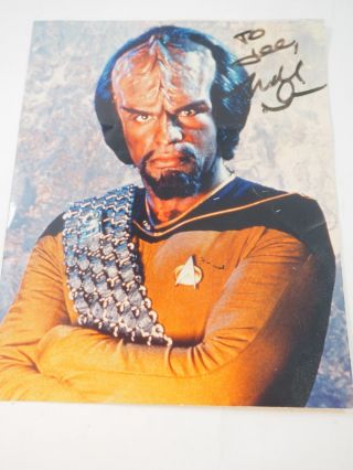 Michael Dorn " Worf " Star Trek Deep Space Nine Autographed 8 X 10 Color Photo