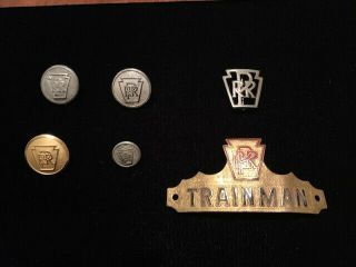 Pennsylvania Railroad Uniform Buttons,  Pin And Hat Medallion