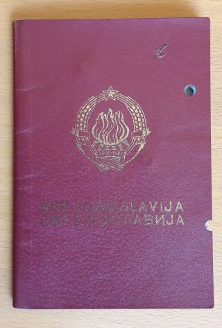 Yugoslavia Male Man Passport Passaporto 1980 Visa To Greece With Tax Mark Stamps