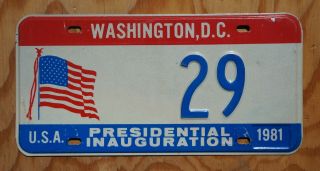 1981 Wa Dc Presidential Inauguration District Columbia License Plate Low 29