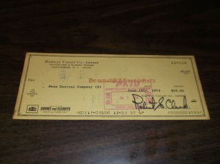 June 1974 Rahway Valley Railroad Company Check To Penn Central