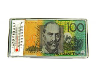 Australian Souvenir Australia $100 Dollar Aussie Money Thermometer Fridge Magnet