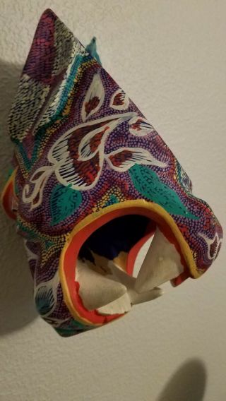 Jaguar Head Oaxaca wood carved mask by Pepe Santiago 6