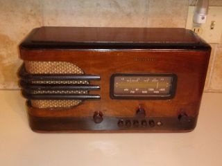 1938 Westinghouse Wr - 260 Art Deco Wood Am Tube Radio - - Slight Tlc - 3 Day Nr