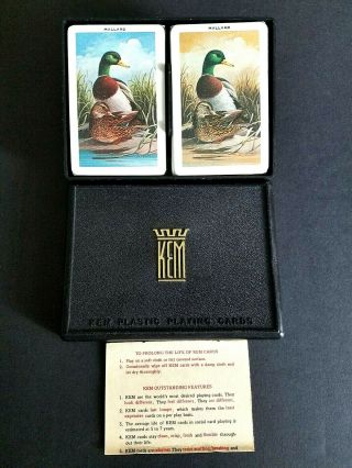 Kem Plastic Playing Cards Mallard Ducks 2 Decks Vintage