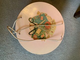 Vintage Princess Pink Wicker Sewing Box Basket Algonquin Il