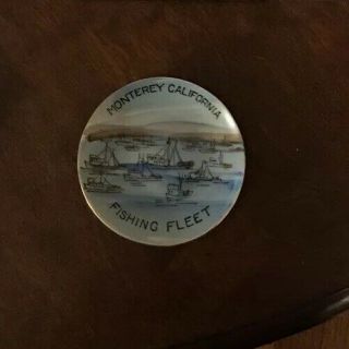 Vintage Monterey California Fishing Fleet Souvenir Plate Pin Dish