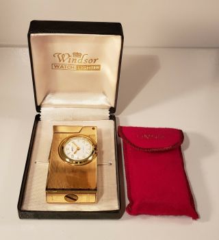 Vintage Windsor Omnia Watch Lighter With Display Box