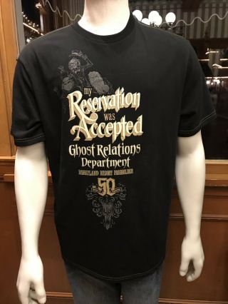 Rare Disneyland Haunted Mansion 50th Anniversary Annual Passholder T - Shirt Large
