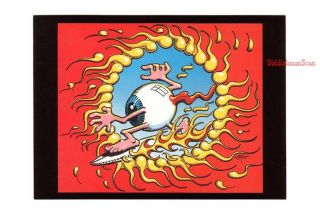 Rick Griffin Fillmore Style Surfing Eyeball Postcard 1989 Soap Plant Vg