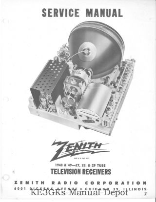 Zenith Television Receivers Service Manuals Volume 1 Cdrom Pdf Tv Repair
