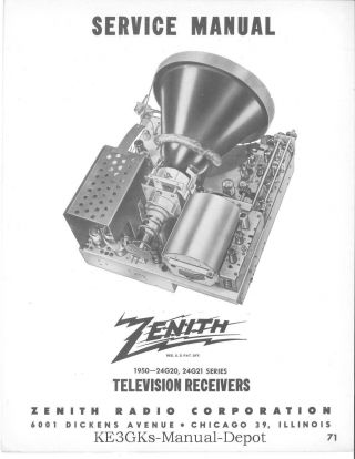 Zenith Television Receivers Service Manuals Volume 1 CDROM PDF TV Repair 2