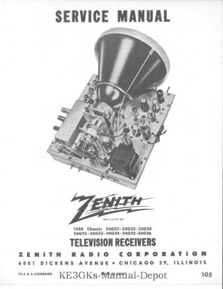 Zenith Television Receivers Service Manuals Volume 1 CDROM PDF TV Repair 3