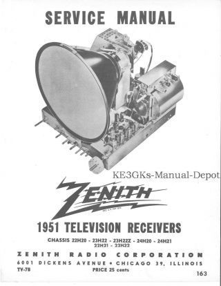 Zenith Television Receivers Service Manuals Volume 1 CDROM PDF TV Repair 4