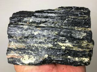 3large Schorl Black Tourmaline Crystal Rough 3.  5 Lbs - From India