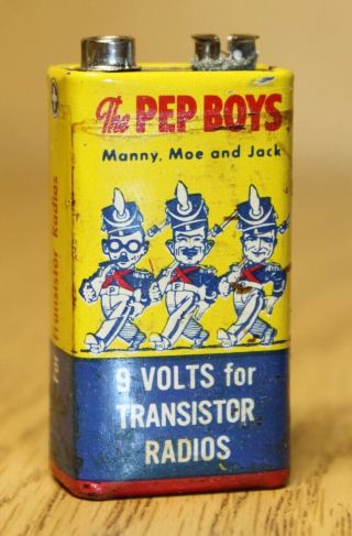 The Pep Boys Vintage 9v Volt Battery For Transistor Radios Cadet Co.  Advertising