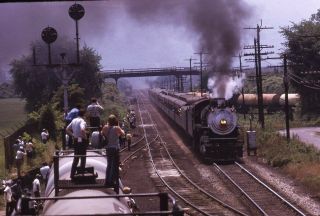 Unidentified Railroad Steam Locomotive Train Station Signal Photo Slide
