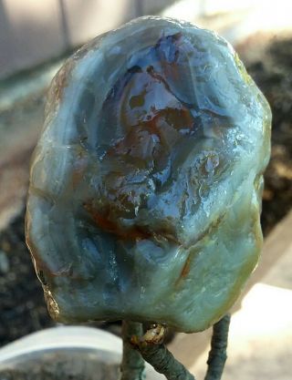 Lake Superior Agate 4.  2 Ounce Mellow Jellydrop,  Double Sided Faces Both Beauts.
