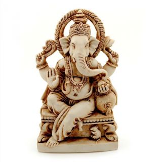Ganesha Statue 6 " Hindu Elephant God Resin Seated Ganesh India