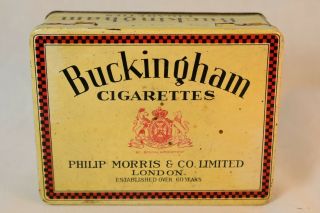 Vintage Philip Morris & Co Ltd Buckingham Cigarettes Tin