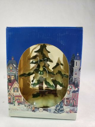 Heartland Valley Village 6 Inch Snow Covered Pine Trees Squirrel Accessory Boxed 2