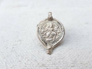 1940s Vintage Old Tribal Goddess Of Death Kali 12.  1 Grams Silver Amulet Pendant